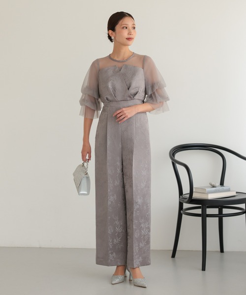 haremode（ハレモード）の「結婚式 お呼ばれ 二次会 謝恩会 成人式 同窓会 対応 20代 30代 レース ジャガード オールインワン パンツドレス きれいめ パーティー オケージョン ドレス（パンツドレス・レディース・ブラック/ブラウン/グレー・S/M）」の21枚目の写真