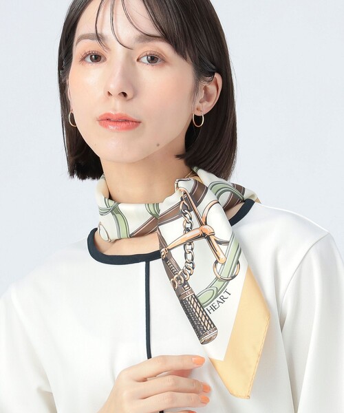 BEAMS HEART（ビームスハート）の「柄 プリント スカーフ（バンダナ/スカーフ・レディース・グレー/ベージュ・ONE SIZE）」の10枚目の写真