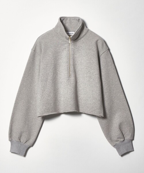 EMMEL REFINES（エメルリファインズ）の「＜EMMEL REFINES＞EM ウラケ ハーフジップ プルオーバー（スウェット・レディース・グレー/ホワイト/ピンク・FREE）」の2枚目の写真