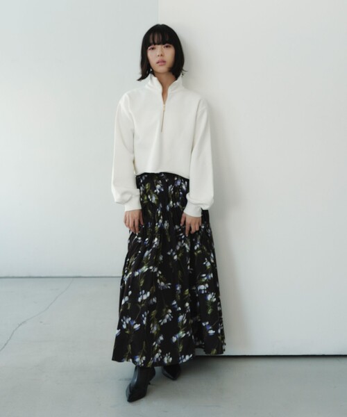 EMMEL REFINES（エメルリファインズ）の「＜EMMEL REFINES＞EM ウラケ ハーフジップ プルオーバー（スウェット・レディース・グレー/ホワイト/ピンク・FREE）」の4枚目の写真