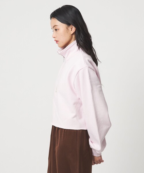 EMMEL REFINES（エメルリファインズ）の「＜EMMEL REFINES＞EM ウラケ ハーフジップ プルオーバー（スウェット・レディース・グレー/ホワイト/ピンク・FREE）」の6枚目の写真