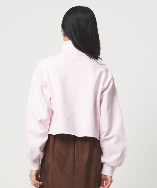 EMMEL REFINES（エメルリファインズ）の「＜EMMEL REFINES＞EM ウラケ ハーフジップ プルオーバー（スウェット・レディース・グレー/ホワイト/ピンク・FREE）」の7枚目の写真