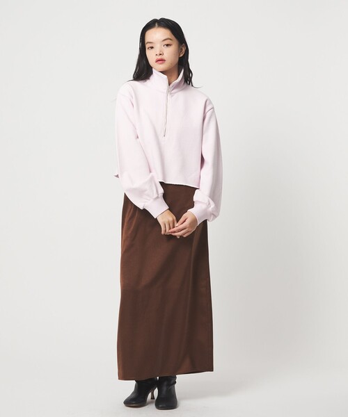 EMMEL REFINES（エメルリファインズ）の「＜EMMEL REFINES＞EM ウラケ ハーフジップ プルオーバー（スウェット・レディース・グレー/ホワイト/ピンク・FREE）」の8枚目の写真