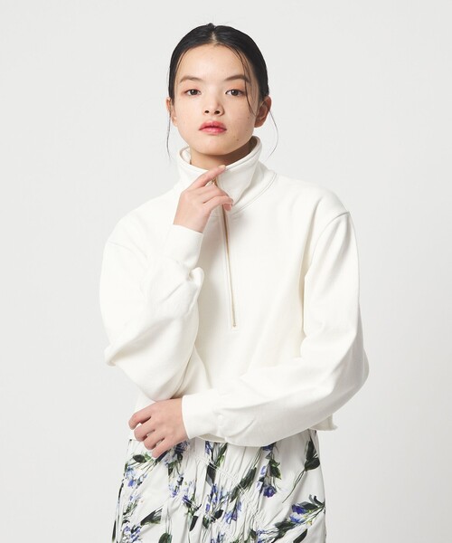 EMMEL REFINES（エメルリファインズ）の「＜EMMEL REFINES＞EM ウラケ ハーフジップ プルオーバー（スウェット・レディース・グレー/ホワイト/ピンク・FREE）」の11枚目の写真