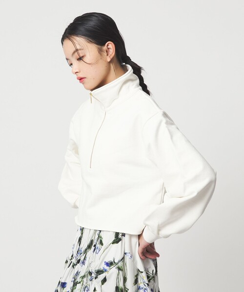 EMMEL REFINES（エメルリファインズ）の「＜EMMEL REFINES＞EM ウラケ ハーフジップ プルオーバー（スウェット・レディース・グレー/ホワイト/ピンク・FREE）」の12枚目の写真