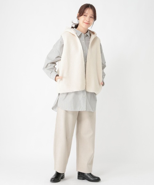 studio CLIP（スタディオクリップ）の「ボンディングカーブパンツ（その他パンツ・レディース・チャコール/ベージュ/ネイビー/ライトグレー・FREE）」の7枚目の写真