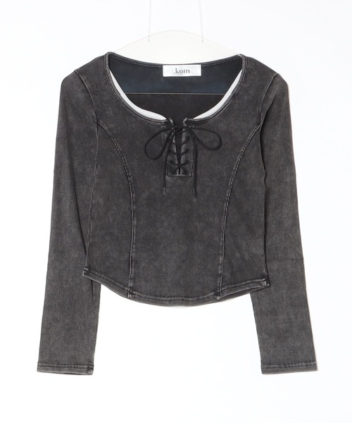 .KOM（ドットコム）の「『.KOM/ドットケーオーエム』切り替えスピンドル LS【Y】【CN】（Tシャツ/カットソー・レディース・チャコール・FREE）」の7枚目の写真