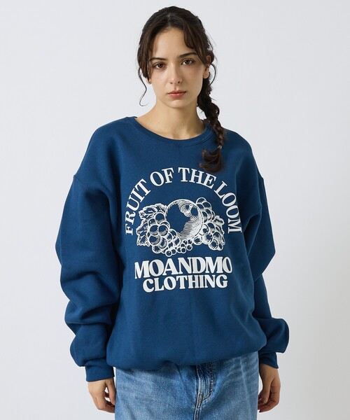 FRUIT OF THE LOOM(フルーツオブザルーム)の「【MOANDMO CLOHING × FRUIT OF THE LOOM】CREW SWEAT/限定コラボレーションクルースウェット/ユニセックス(スウェット・メンズ・ネイビー/グレー/ブラック・M/L/XL)」の1枚目の写真