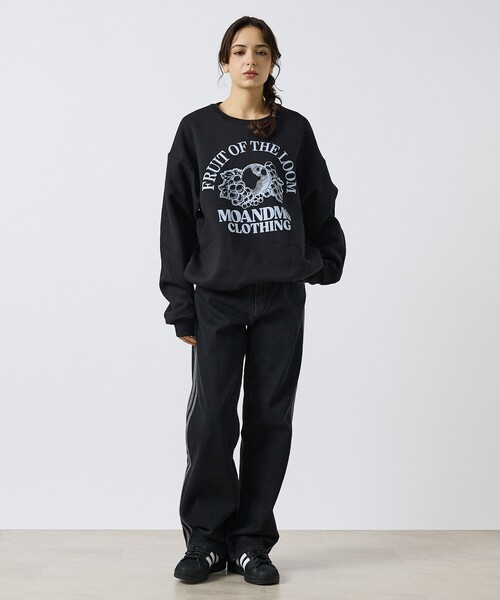 FRUIT OF THE LOOM(フルーツオブザルーム)の「【MOANDMO CLOHING × FRUIT OF THE LOOM】CREW SWEAT/限定コラボレーションクルースウェット/ユニセックス(スウェット・メンズ・ネイビー/グレー/ブラック・M/L/XL)」の8枚目の写真