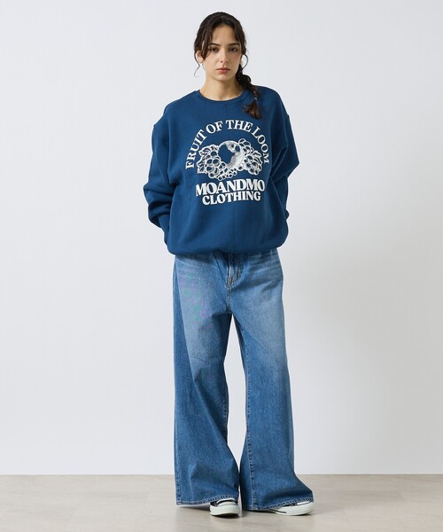 FRUIT OF THE LOOM(フルーツオブザルーム)の「【MOANDMO CLOHING × FRUIT OF THE LOOM】CREW SWEAT/限定コラボレーションクルースウェット/ユニセックス(スウェット・メンズ・ネイビー/グレー/ブラック・M/L/XL)」の16枚目の写真