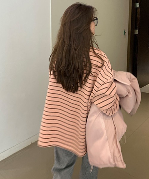 Flugge(フラッジー)の「ゆるボーダーロンT(Tシャツ/カットソー・レディース・ピンク・LARGE/MEDIUM)」の5枚目の写真