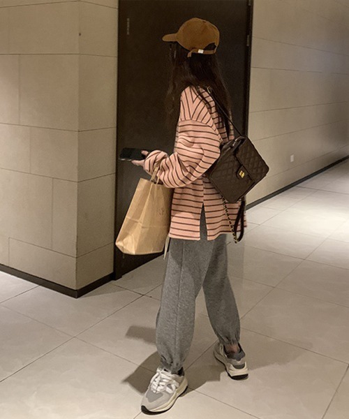Flugge(フラッジー)の「ゆるボーダーロンT(Tシャツ/カットソー・レディース・ピンク・LARGE/MEDIUM)」の8枚目の写真
