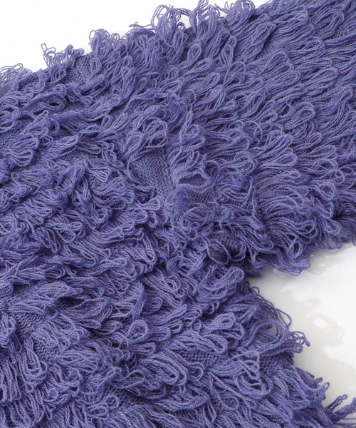 ScoLar（スカラー）の「153770：バイカラーフリンジニットカーディガン（カーディガン/ボレロ・レディース・ブラック/パープル・M）」の14枚目の写真