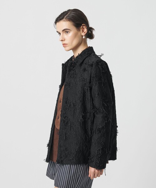 H　BEAUTY&YOUTH UNITED ARROWS（エイチビューティーアンドユースユナイテッドアローズ）の「＜H＞ジャカード ボクシー ブルゾン（その他アウター・レディース・ブラック/オフホワイト・S/M）」の3枚目の写真