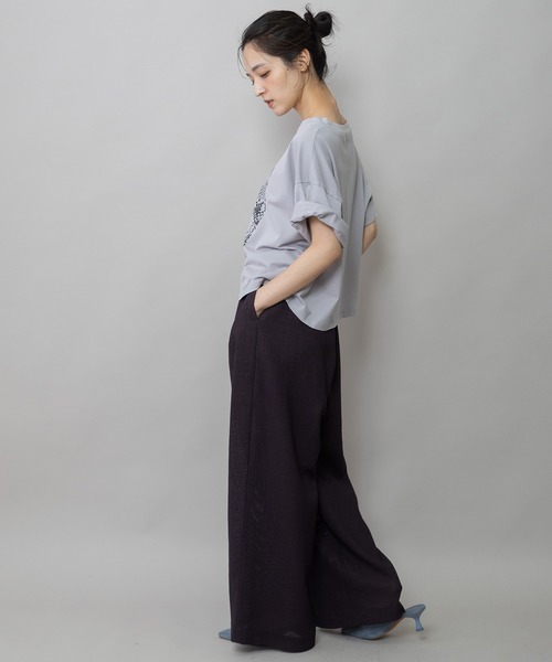 Munich（ミューニック）の「コットンジャージパイソン柄プリントTシャツ（Tシャツ/カットソー・レディース・ライトグレー/ホワイト/モカ・FREE）」の14枚目の写真