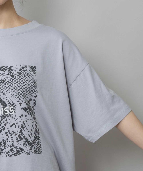 Munich（ミューニック）の「コットンジャージパイソン柄プリントTシャツ（Tシャツ/カットソー・レディース・ライトグレー/ホワイト/モカ・FREE）」の20枚目の写真