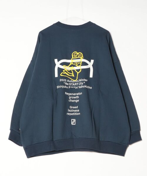 PRESTIGE APPAREL(プレステージアパレル)の「PRESTIGE APPAREL NAKED RUNNER BIG SWEAT(スウェット・メンズ・ダークネイビー・SMALL/MEDIUM)」の2枚目の写真