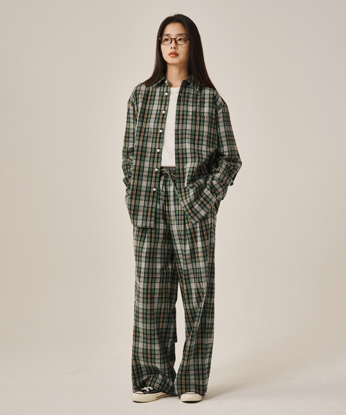 OGGITT(オキット)の「(uni)フランネルマグワートチェックパジャマシャツ グリーン(シャツ/ブラウス・レディース・その他・L/XL)」の4枚目の写真