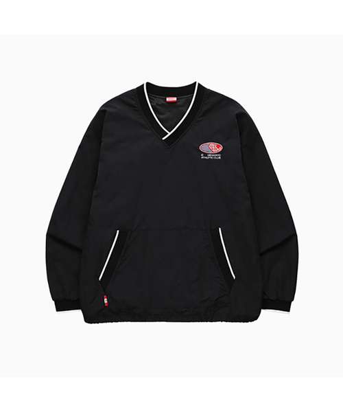 MENASOO(ミナス)の「HEARTTRACK VNECK NYLON ANORAK JACKET_BLACK(ナイロンジャケット・レディース・ブラック・F)」の1枚目の写真
