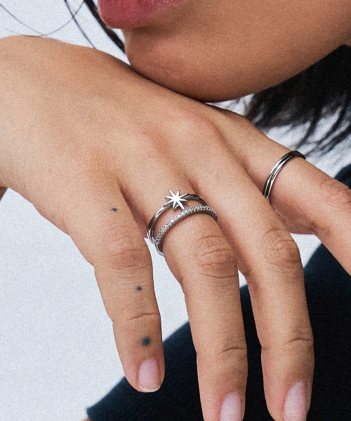 SCALETTO(スカーレット)の「RS011 Two Line Starry Open Ring(リング・レディース・シルバー・FREE)」の3枚目の写真