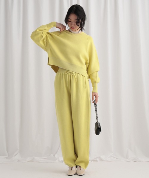 mysty woman（ミスティウーマン）の「スウェットライクニットパンツ 644152（その他パンツ・レディース・ネイビー/イエロー/アイボリー・FREE）」の14枚目の写真