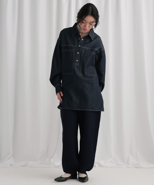 mysty woman（ミスティウーマン）の「スウェットライクニットパンツ 644152（その他パンツ・レディース・ネイビー/イエロー/アイボリー・FREE）」の16枚目の写真