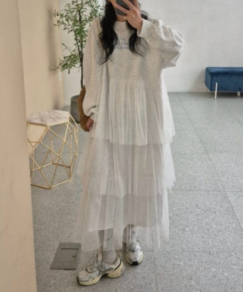 nowos パッチワークレースワンピース ロングパッチワークレースワンピース（ワンピース）｜Aelina（エリナ