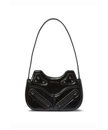 PRENDA（プレンダ）の「SUEDE LEATHER ZIPPER BAG BLACK（ショルダーバッグ）」