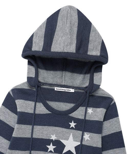 Cavish（カビシ）の「W U NECK STRIPED STAR KNIT HOODIE NAVY(CV2FFFK601A)（ニット/セーター・レディース・ネイビー・S/M）」の7枚目の写真