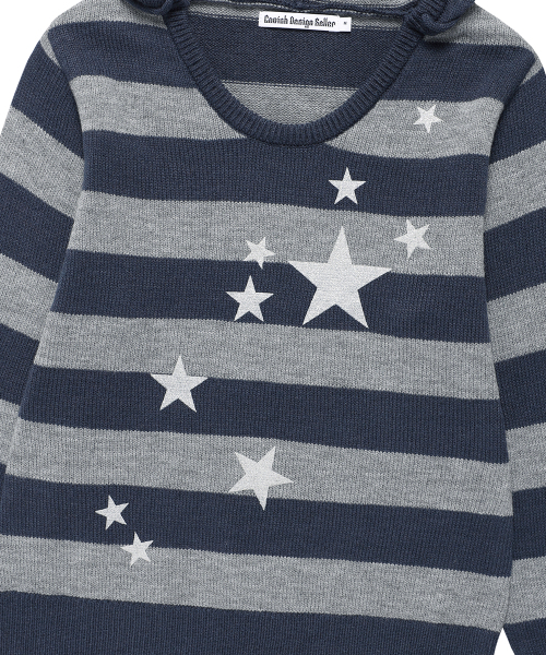 Cavish（カビシ）の「W U NECK STRIPED STAR KNIT HOODIE NAVY(CV2FFFK601A)（ニット/セーター・レディース・ネイビー・S/M）」の8枚目の写真