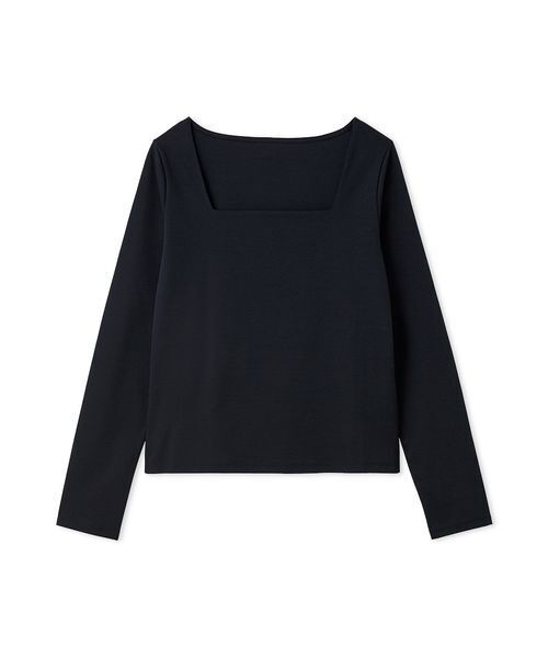 FRAY I.D（フレイアイディー）の「スクエアネックTシャツ／接触冷感・防シワ（Tシャツ/カットソー・レディース・ホワイト/ネイビー/イエロー/ブラック・F）」の3枚目の写真