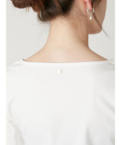 FRAY I.D（フレイアイディー）の「スクエアネックTシャツ／接触冷感・防シワ（Tシャツ/カットソー・レディース・ホワイト/ネイビー/イエロー/ブラック・F）」の10枚目の写真