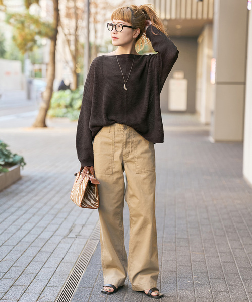 Spick & Span(スピックアンドスパン)の「コットンリネンギマリンクスルーズプルオーバー(ニット/セーター・レディース・ピンク系その他/ブラウン/ホワイト・FREE)」の21枚目の写真