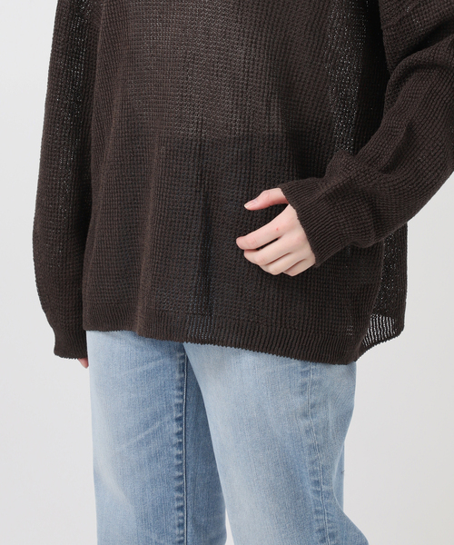 Spick & Span(スピックアンドスパン)の「コットンリネンギマリンクスルーズプルオーバー(ニット/セーター・レディース・ピンク系その他/ブラウン/ホワイト・FREE)」の13枚目の写真