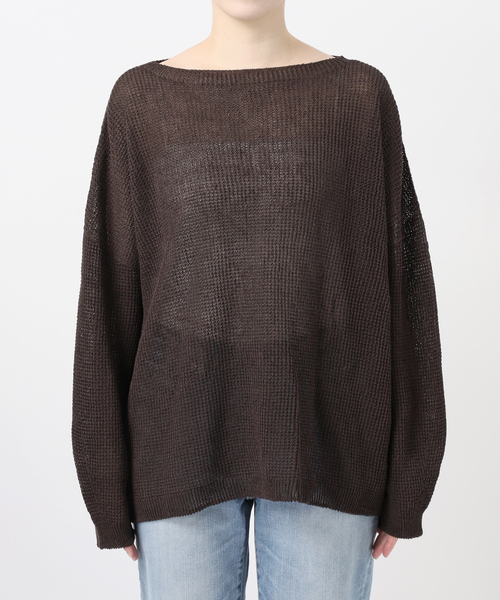 Spick & Span(スピックアンドスパン)の「コットンリネンギマリンクスルーズプルオーバー(ニット/セーター・レディース・ピンク系その他/ブラウン/ホワイト・FREE)」の16枚目の写真