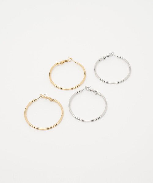 CITEN（シテン）の「＜CITEN＞ステンレスフープピアス（ピアス（両耳用）・レディース・シルバー/ゴールド・FREE）」の9枚目の写真