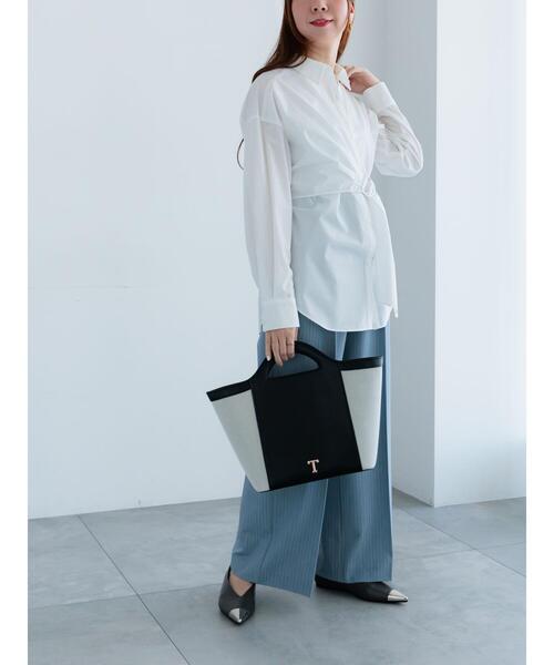 Te chichi（テチチ）の「ピンストライプタックワイドパンツ（その他パンツ・レディース・ベージュ/ブルー・F）」の10枚目の写真