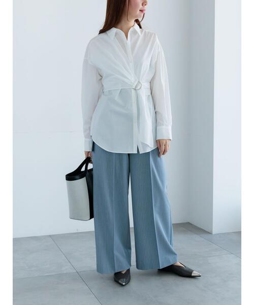 Te chichi（テチチ）の「ピンストライプタックワイドパンツ（その他パンツ・レディース・ベージュ/ブルー・F）」の11枚目の写真