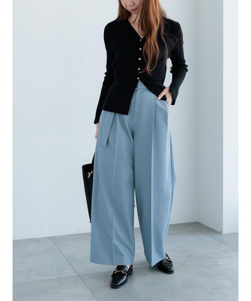 Te chichi（テチチ）の「ピンストライプタックワイドパンツ（その他パンツ・レディース・ベージュ/ブルー・F）」の12枚目の写真