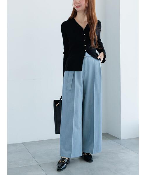 Te chichi（テチチ）の「ピンストライプタックワイドパンツ（その他パンツ・レディース・ベージュ/ブルー・F）」の13枚目の写真