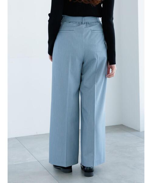 Te chichi（テチチ）の「ピンストライプタックワイドパンツ（その他パンツ・レディース・ベージュ/ブルー・F）」の14枚目の写真