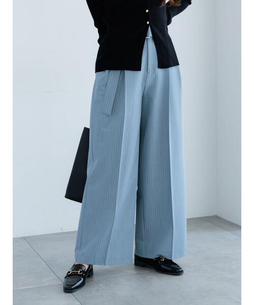 Te chichi（テチチ）の「ピンストライプタックワイドパンツ（その他パンツ・レディース・ベージュ/ブルー・F）」の16枚目の写真
