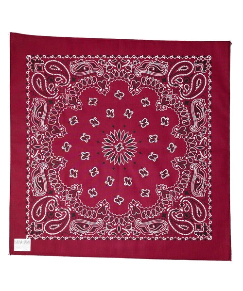 HAV-A-HANK（ハバハンク ）の「●HAV-A-HANK●PAISLEY　BANDANNA（バンダナ/スカーフ・メンズ・シルバー/ネイビー系/ブラック×レッド/ネイビー/パープル/カーキ/ブラック/バーガンディー/グリーン/チャコールグレー/レッド/ホワイト・FREE）」の15枚目の写真