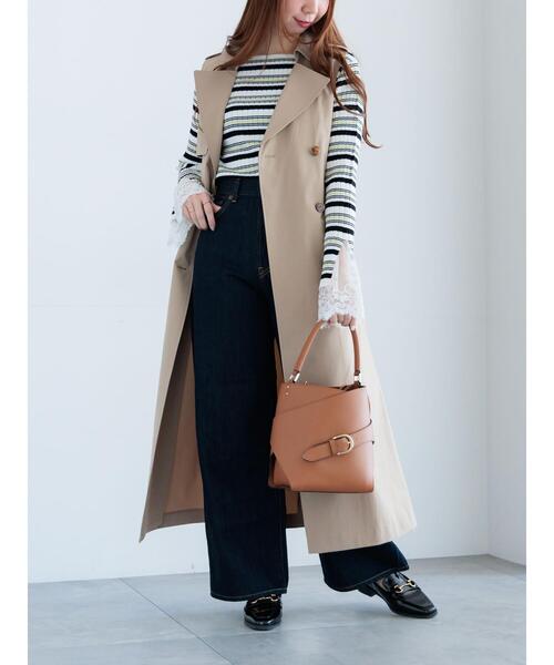 Te chichi（テチチ）の「ロングトレンチジレ（ベスト・レディース・ベージュ・F）」の2枚目の写真