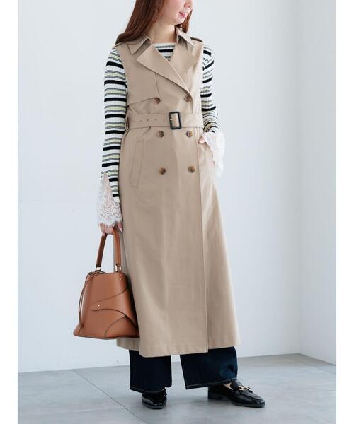 Te chichi（テチチ）の「ロングトレンチジレ（ベスト・レディース・ベージュ・F）」の5枚目の写真