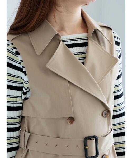 Te chichi（テチチ）の「ロングトレンチジレ（ベスト・レディース・ベージュ・F）」の6枚目の写真