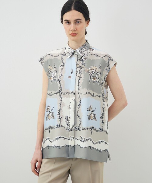 TOMORROWLAND collection（トゥモローランドコレクション）の「ローマプリント フレンチスリーブブラウス（シャツ/ブラウス・レディース・ベージュ系その他・36）」の3枚目の写真
