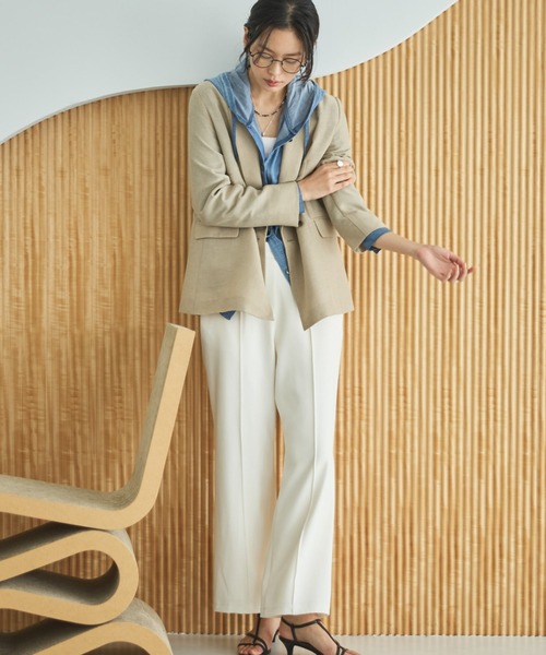 Doux archives(ドゥアルシーヴ)の「【26SS先行予約】シアーテーラードジャケット(テーラードジャケット・レディース・グレー/ブラック/ベージュ・FREE)」の4枚目の写真