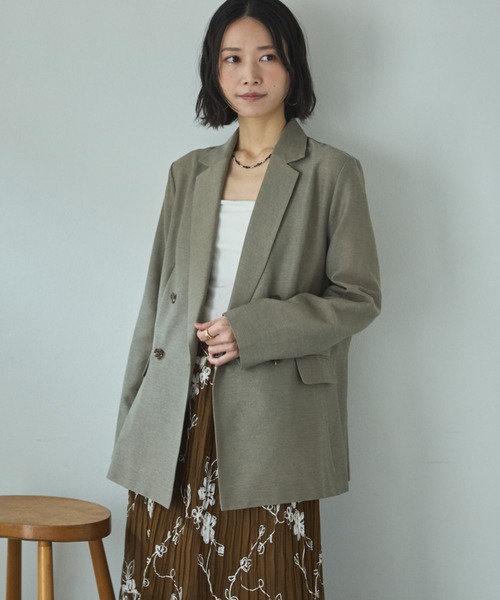 Doux archives(ドゥアルシーヴ)の「【26SS先行予約】シアーテーラードジャケット(テーラードジャケット・レディース・グレー/ブラック/ベージュ・FREE)」の12枚目の写真