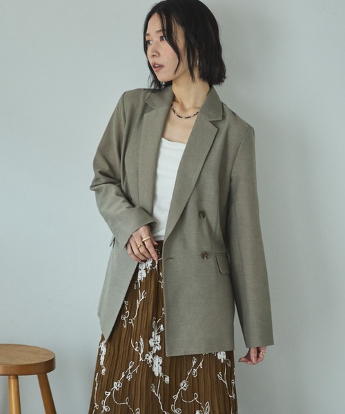 Doux archives(ドゥアルシーヴ)の「【26SS先行予約】シアーテーラードジャケット(テーラードジャケット・レディース・グレー/ブラック/ベージュ・FREE)」の13枚目の写真